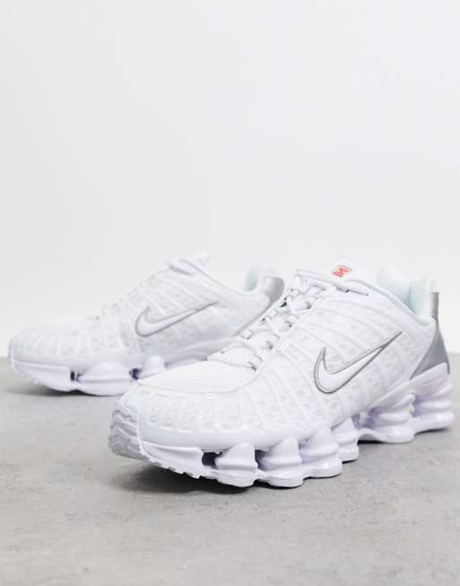 nike white shox total sneakers