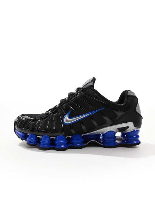 Nike - Shox TL - Sorte og metallisk sølvfarvede sneakers 