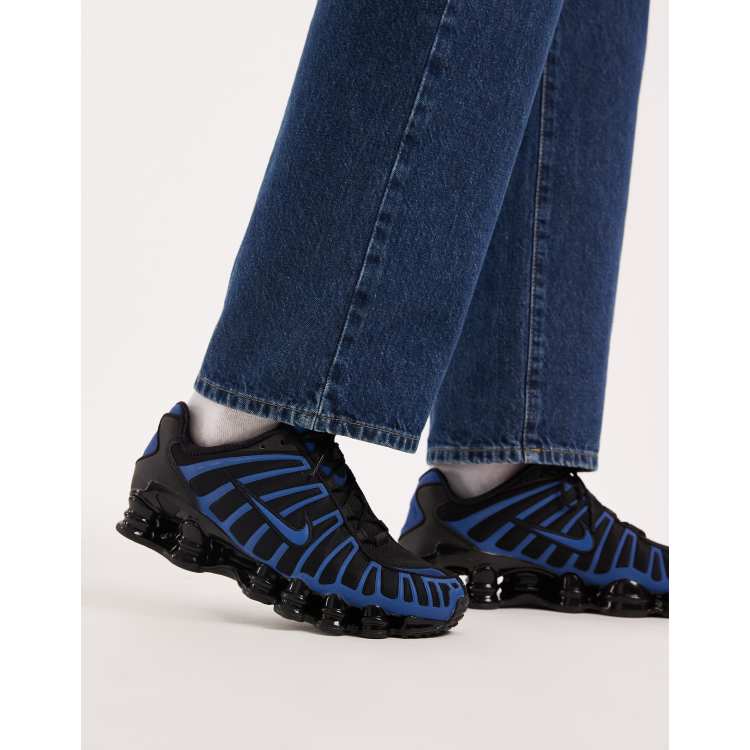 Nike Shox TL trainers in black and blue reflective | ASOS