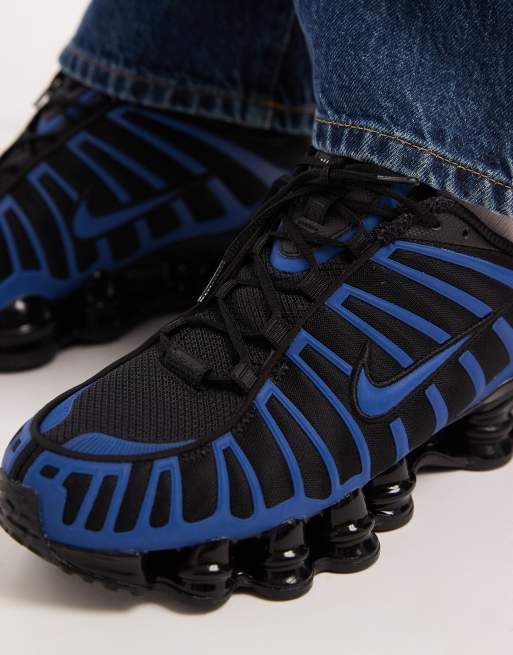 Nike Shox TL trainers in black and blue reflective | ASOS
