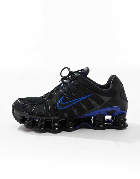Nike Shox TL trainers in black and racer blue - view 1
