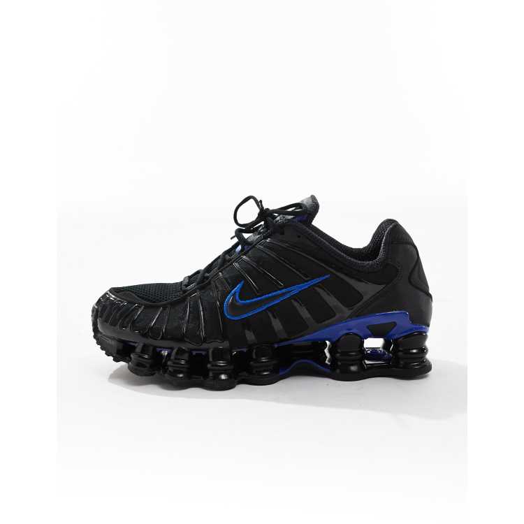 Nike Shox TL trainers in black and racer blue