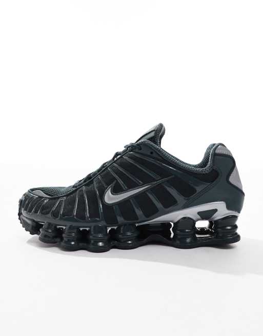 Nike Shox TL trainers in dark green and silver, 2 of 5