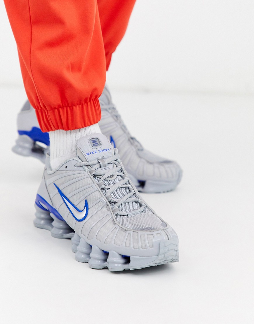 Nike Shox TL trainers in grey and blue