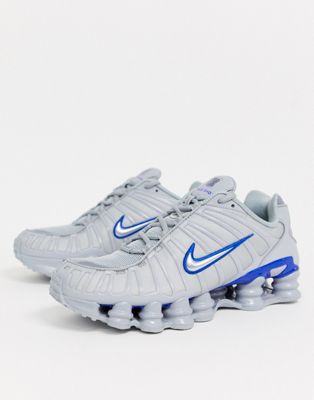 Nike Shox TL trainers in grey and blue 