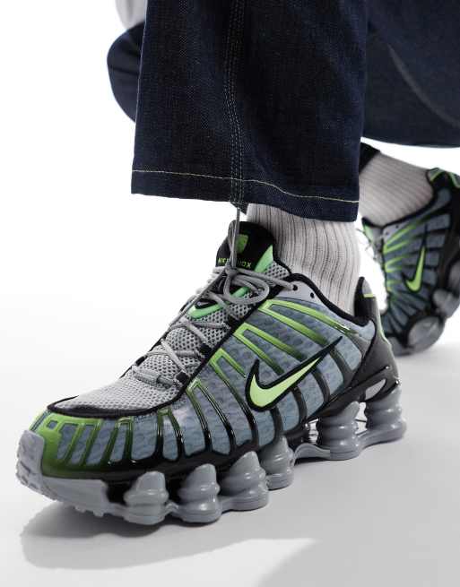 Nike Shox TL trainers in grey and lime | ASOS