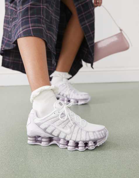 Nike Shox TL trainers in white and lilac - view 1