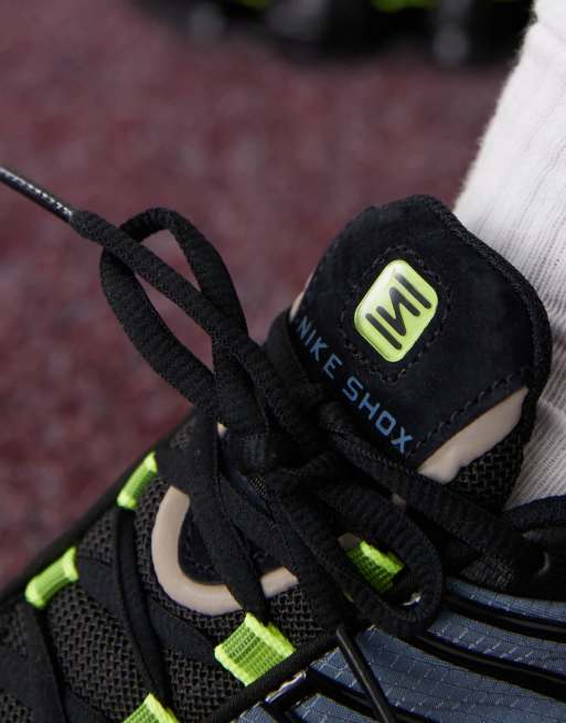 Nike Shox TL unisex trainers in blue, black and green