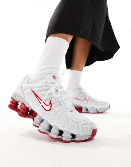 Nike - Shox TL - Unisex - Sneakers i hvid og rød, 4 af 5