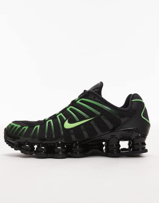 Nike – Shox TL – Unisex – Svarta och gröna träningsskor, 2 av 5