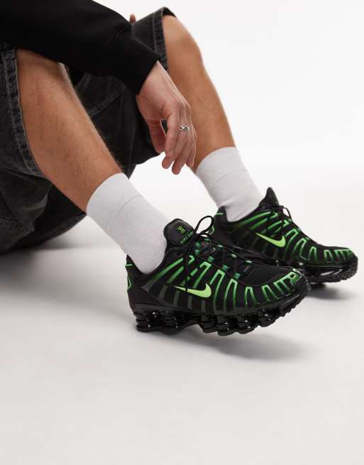 Nike – Shox TL – Unisex – Svarta och gröna träningsskor, 3 av 5