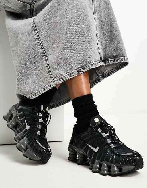 Nike Shox TL unisex trainers in black and silver ASOS