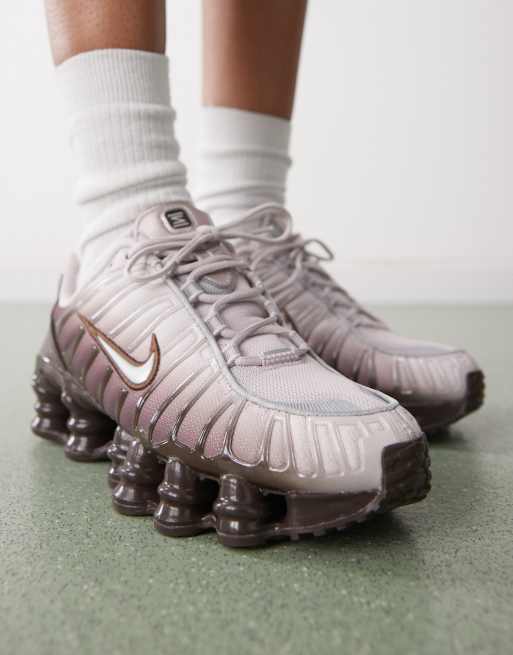 Nike Shox TL unisex trainers in brown and silver | ASOS