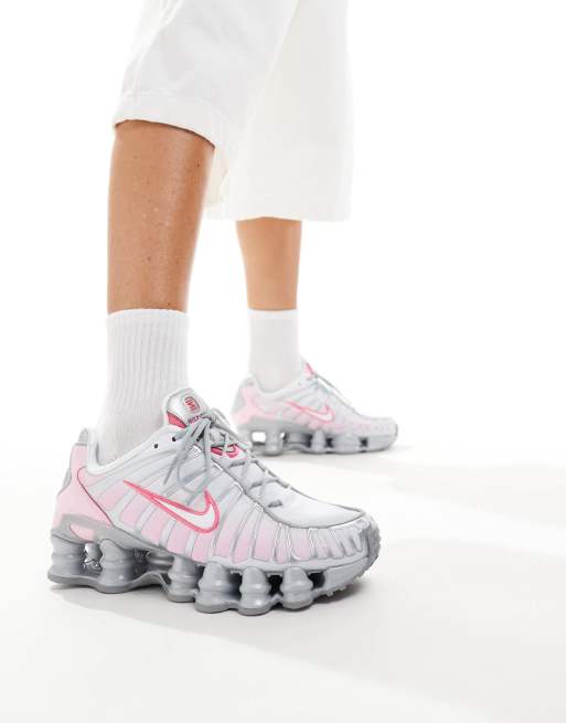 Nike Unisex – Shox TL – Srebrno-różowe metaliczne buty sportowe