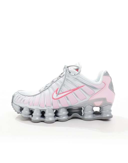 Nike Unisex – Shox TL – Srebrno-różowe metaliczne buty sportowe