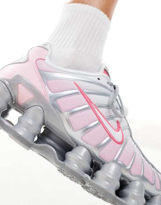 Nike Shox TL unisex trainers in metallic silver and pink ASOS