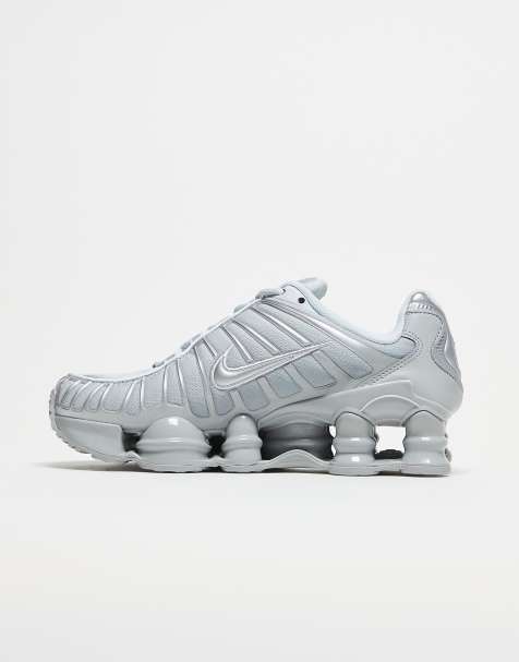 Nike Shox TL unisex trainers in white and silver - view 1