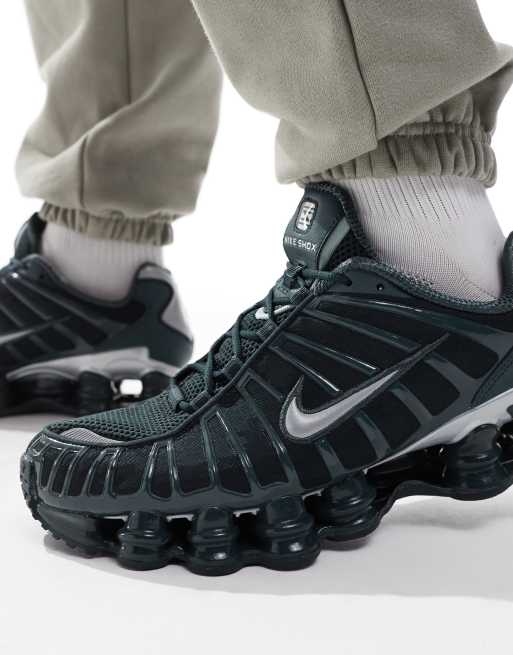 Nike – Shox TL – Zielono-srebrne buty sportowe, 4 z 5
