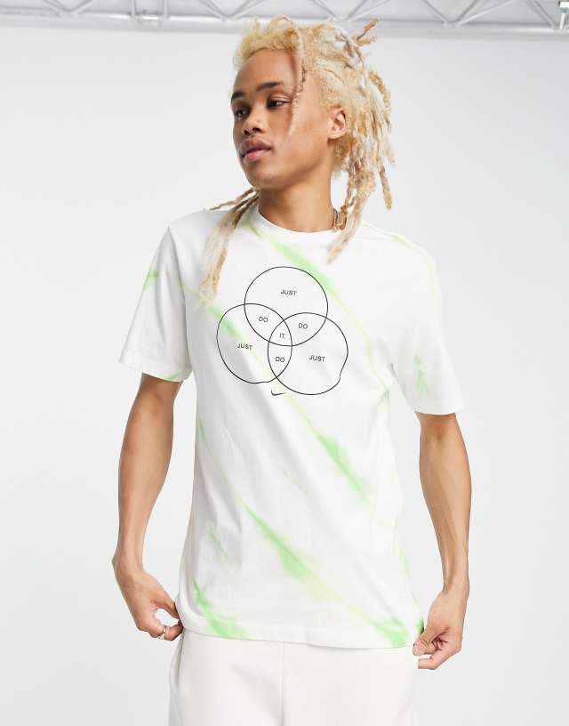 Nike SI graphic tie-dye t-shirt in white/multi