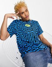 ASOS DESIGN oversized t-shirt in blue with Chicago city print