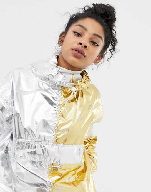 Nike silver gold on sale jacket