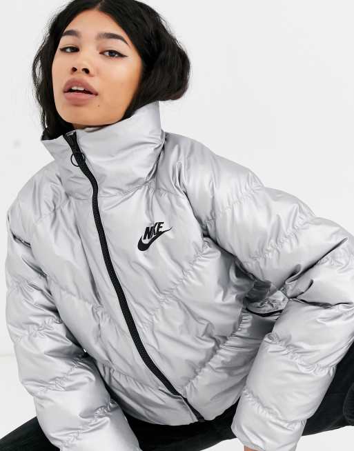 Nike Puffer Jacket In Metallic Silver REVOLVE | ubicaciondepersonas ...