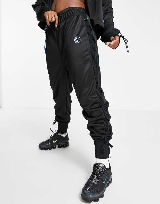 Nike black polyester hot sale track pants