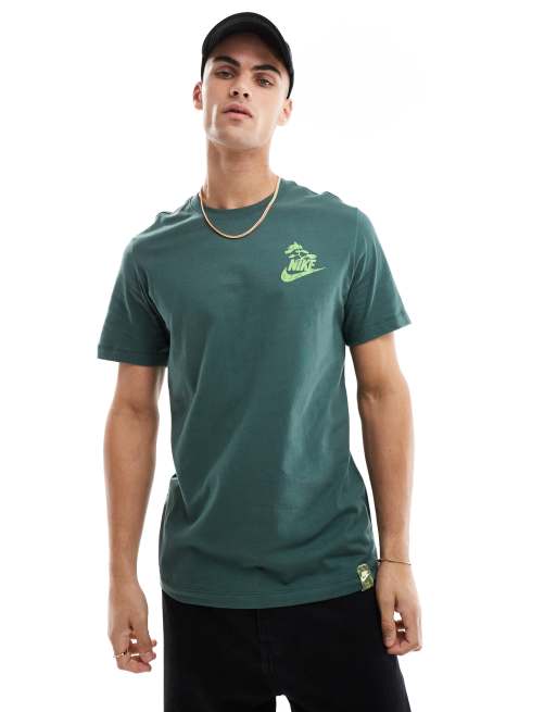 Nike Slow Your Sole graphic graphic t-shirt in dark green, 3 of 4