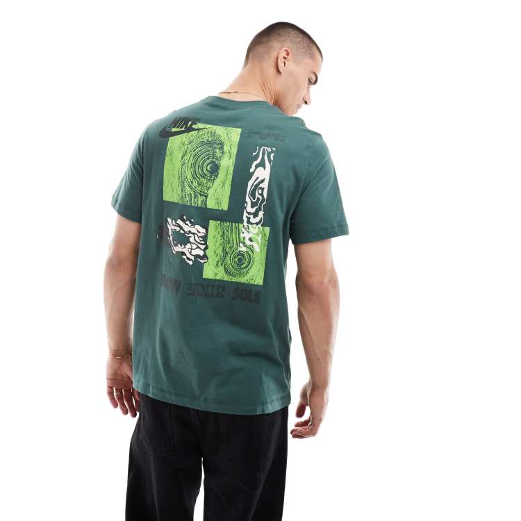 Nike slow your sole graphic t shirt in dark green