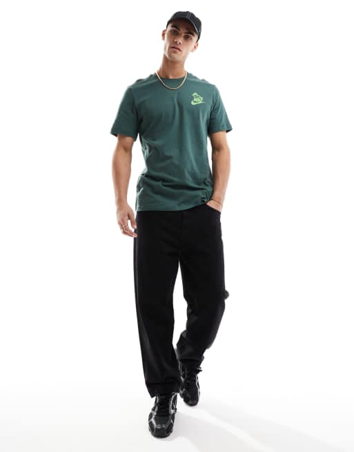 Nike slow your sole graphic t shirt in dark green