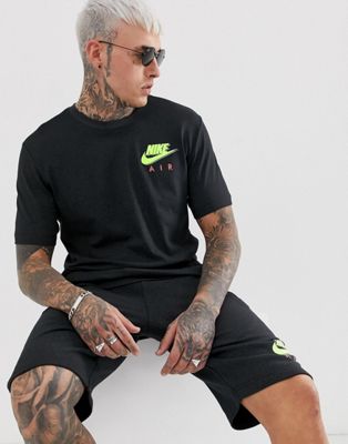 Nike Small Neon Logo T-Shirt Black | ASOS