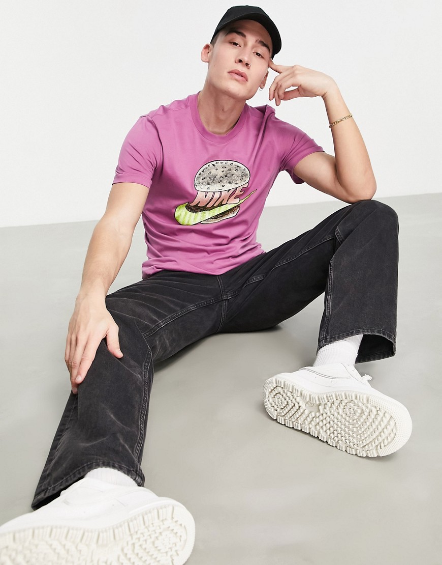 Nike Sneaker Obsessed futura burger graphic boyfriend T-shirt in purple