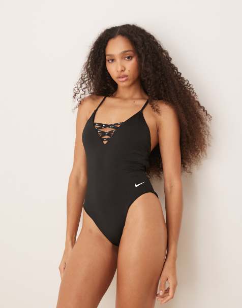 Nike Sneakerkini 2.0 crossback swimsuit in black - view 1
