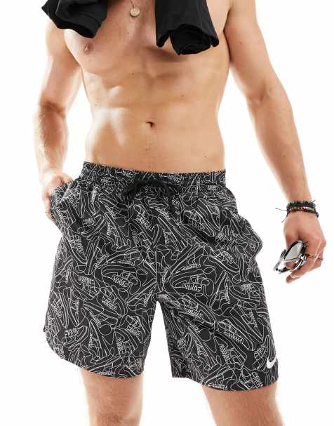 Nike Sneakers 7 inch volley swim shorts in black all over print - view 1