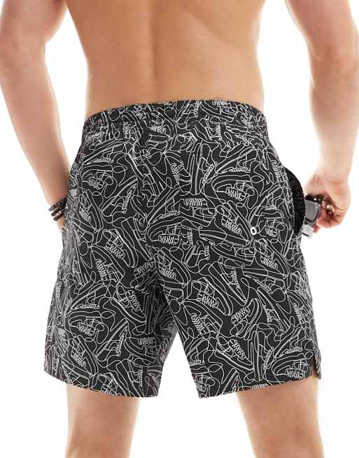 Nike Sneakers inch volley swim shorts in black all over print ASOS