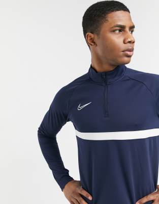 ficción Barrio Decir a un lado Nike Soccer Academy drill quarter zip top in navy | ASOS