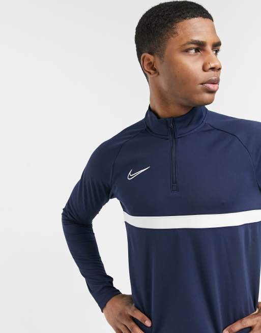 Nike Soccer Academy drill quarter zip top in navy