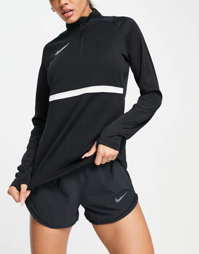 Nike Soccer Dri-FIT Academy dril quarter zip top in black