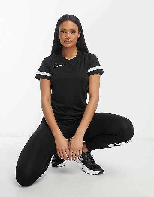 Nike Soccer Dri-FIT Academy polyknit t-shirt in black | ASOS