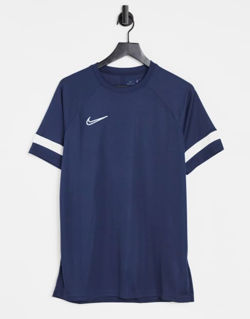 Nike Soccer academy t-shirt with chest stripe in navy