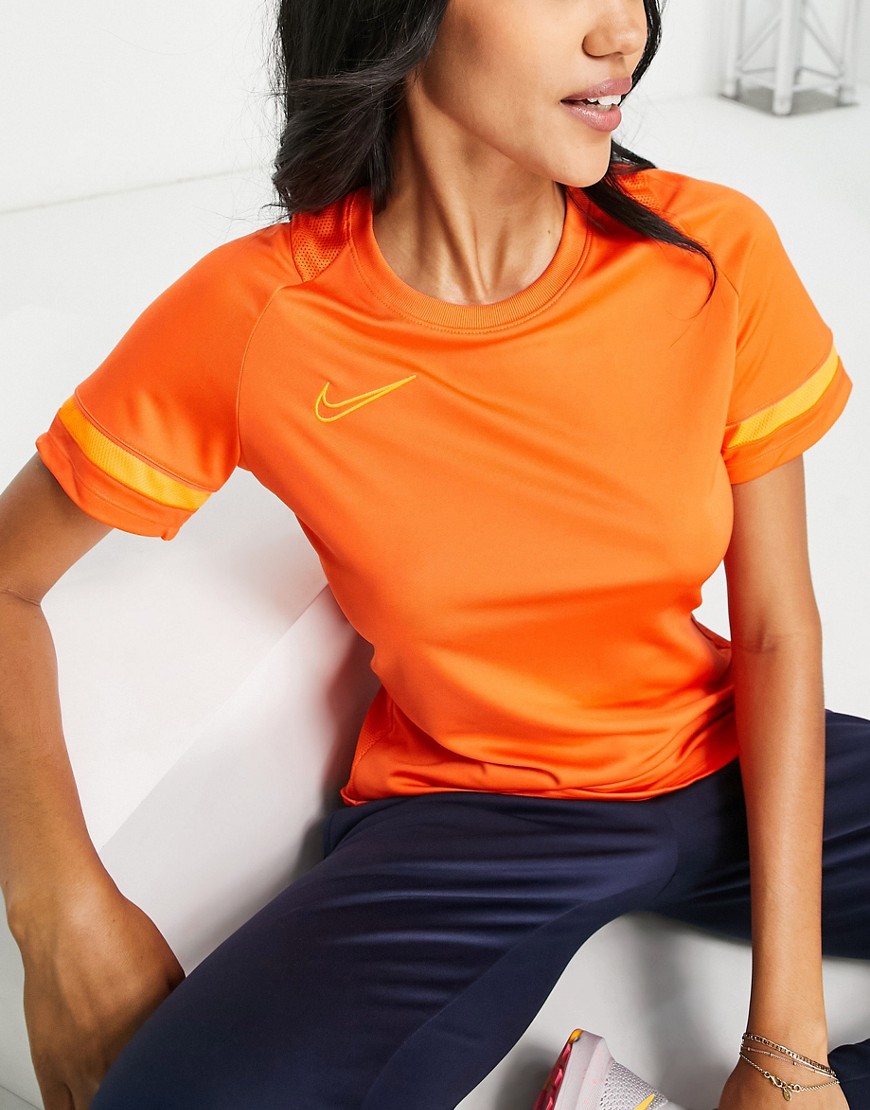 Nike Football Nike Soccer Dri-fit Academy21 Polyknit T-shirt In Terracota-orange