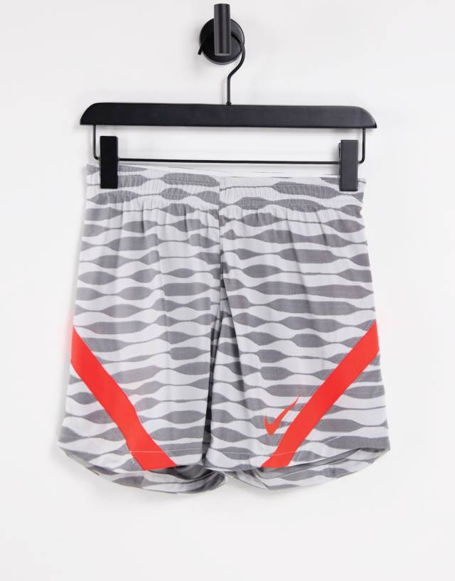 Nike Soccer Dri-FIT Strike 21 graphic shorts in white/black