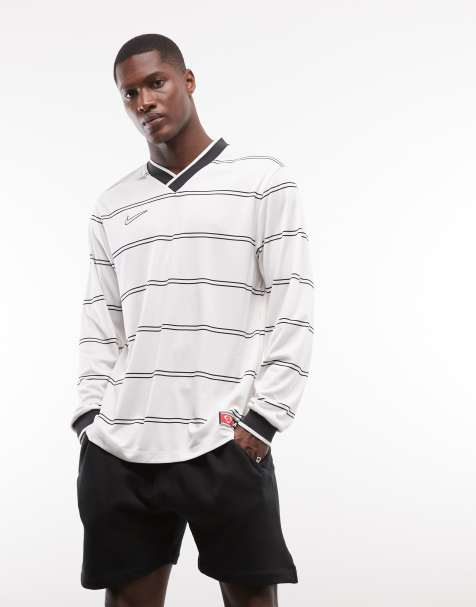 Nike Soccer stripped jersey in white 