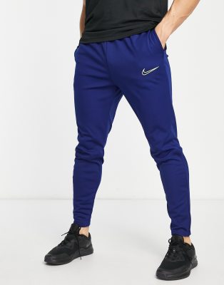 Mens Nike Dri Fit Slim Fit Pants Futbol Soccer Joggers Small Blue