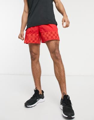 red nike soccer shorts
