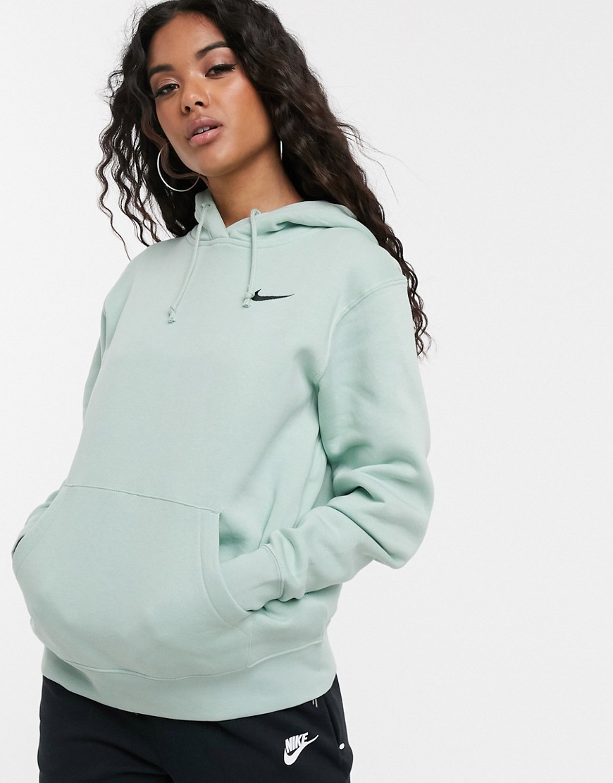 Nike soft green mini swoosh oversized hoodie-Blue
