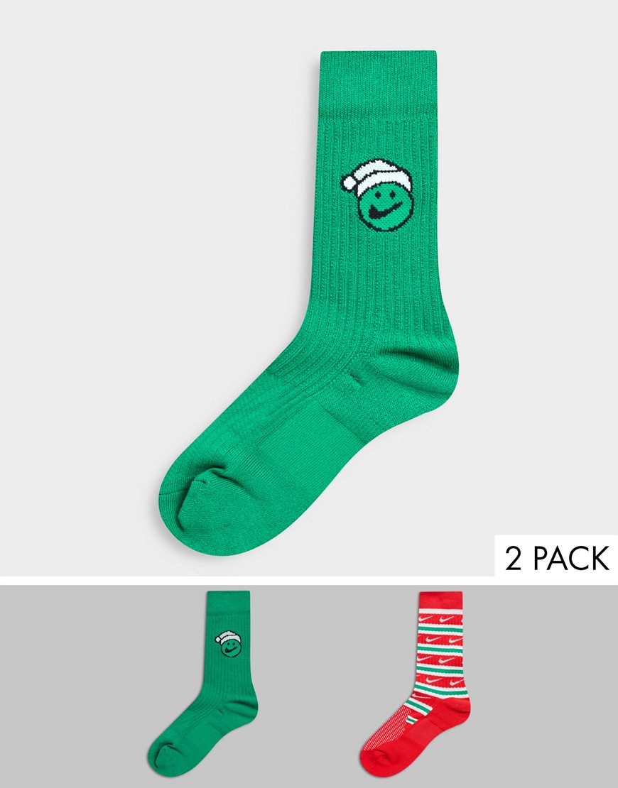Nike - Sokken met smiley-logo in rood en groen