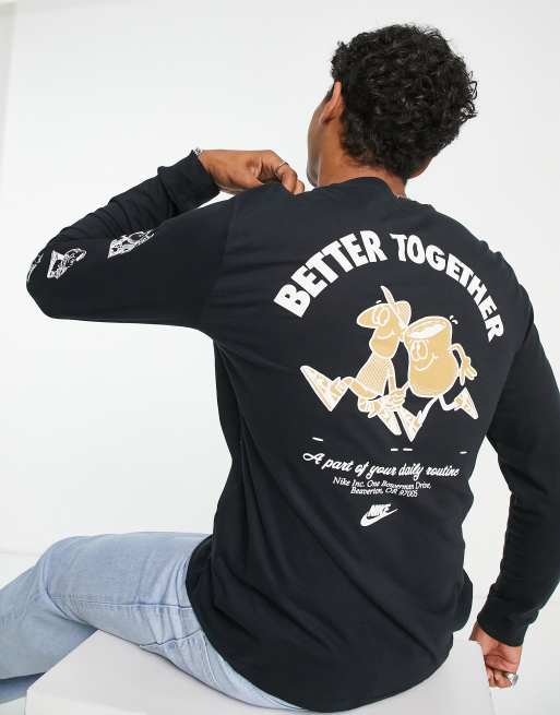 Nike Sole Cafe Better Together long sleeve graphic T shirt in black