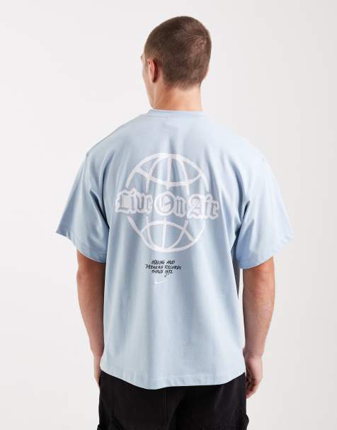 Nike Solo Fleece graphic back print t-shirt in light blue - view 1