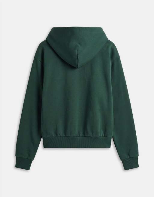 Nike Solo fleece hættetrøje med fuld lynlås i mørkegrøn, 7 af 9